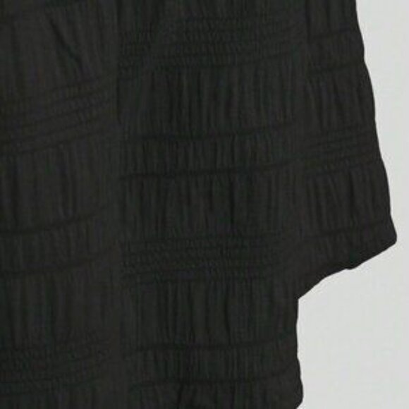 Black Casual Womens Square Neck Puff Sleeve Cut Out Waist Dress - Picture 4 of 5